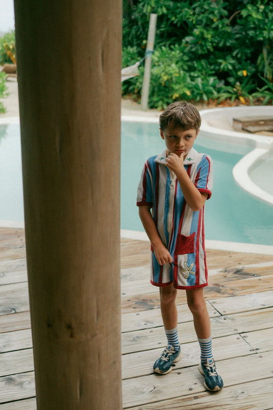 Marina Stripes Terry Overall
