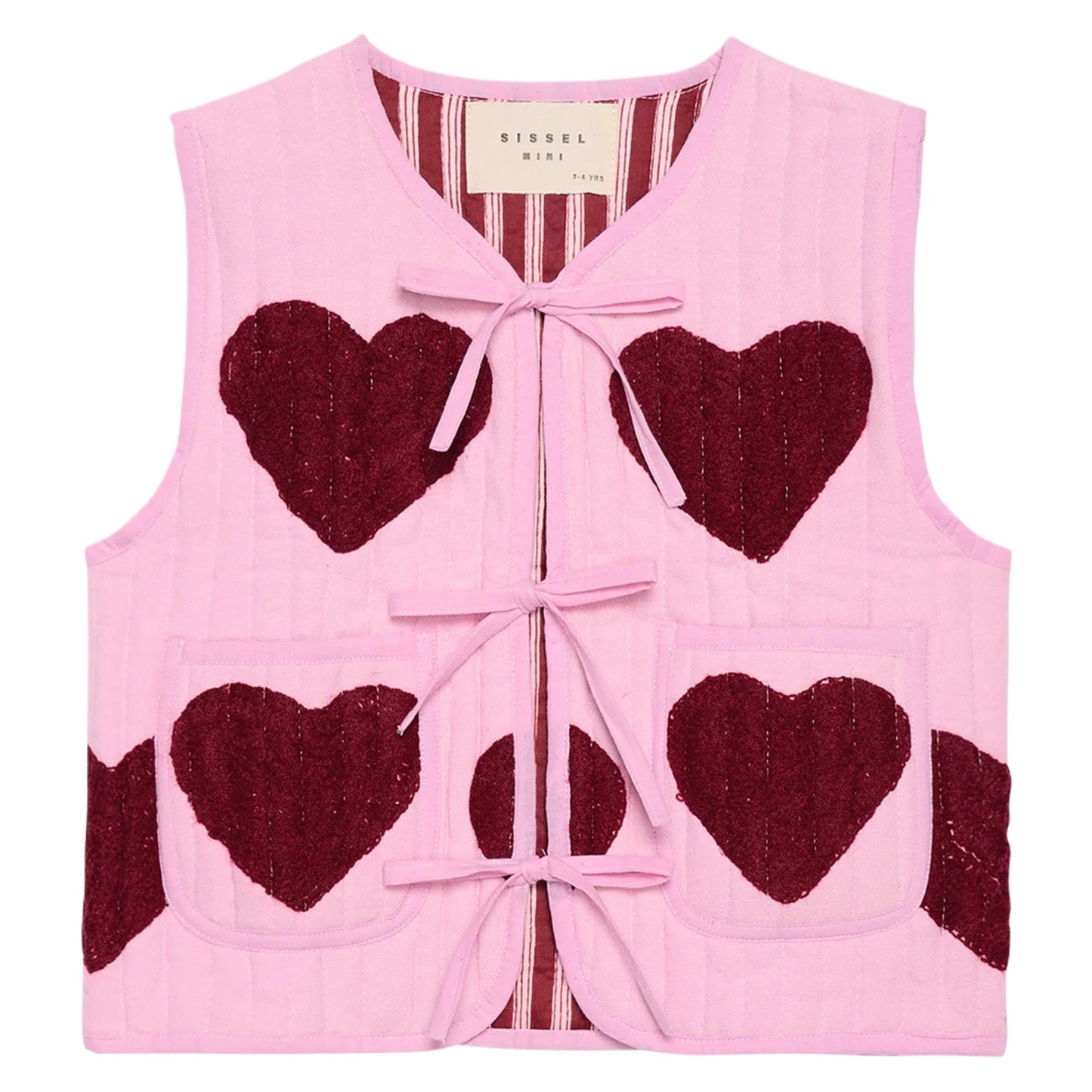 Suzani Embroidery Burgundy Hearts