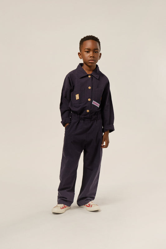 Blue Washed Long Sleeves Kids Overall