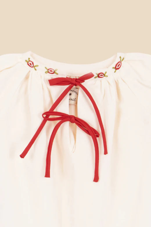 Red stripes Embroidered Dress