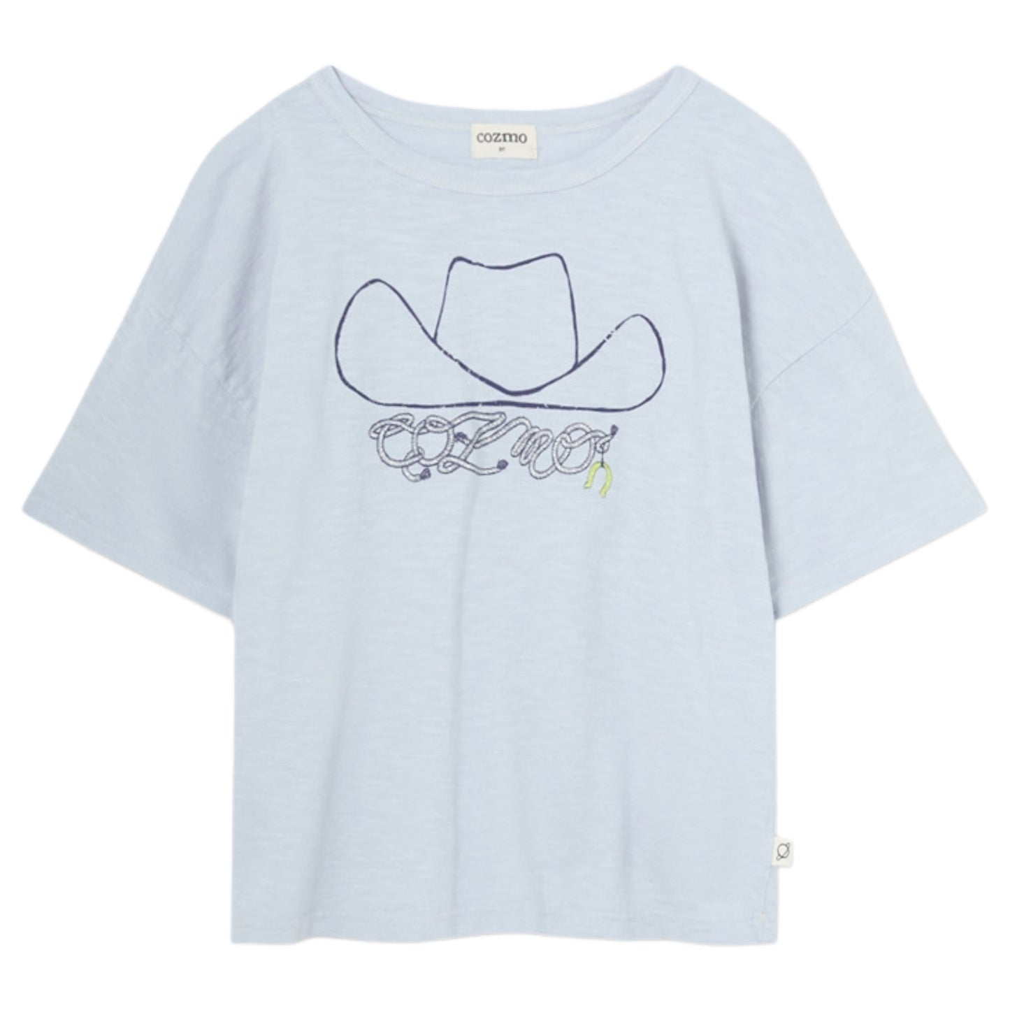 Organic Slub Print T-shirt Blue