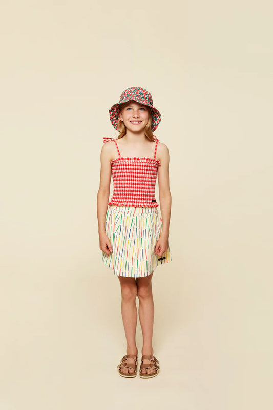 Polly Top - Poppy Check