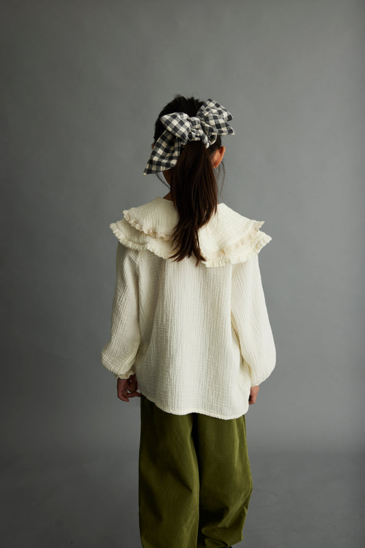 Evak Textured Double Collar Blouse