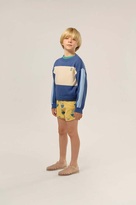 Blue Color Block Sweater