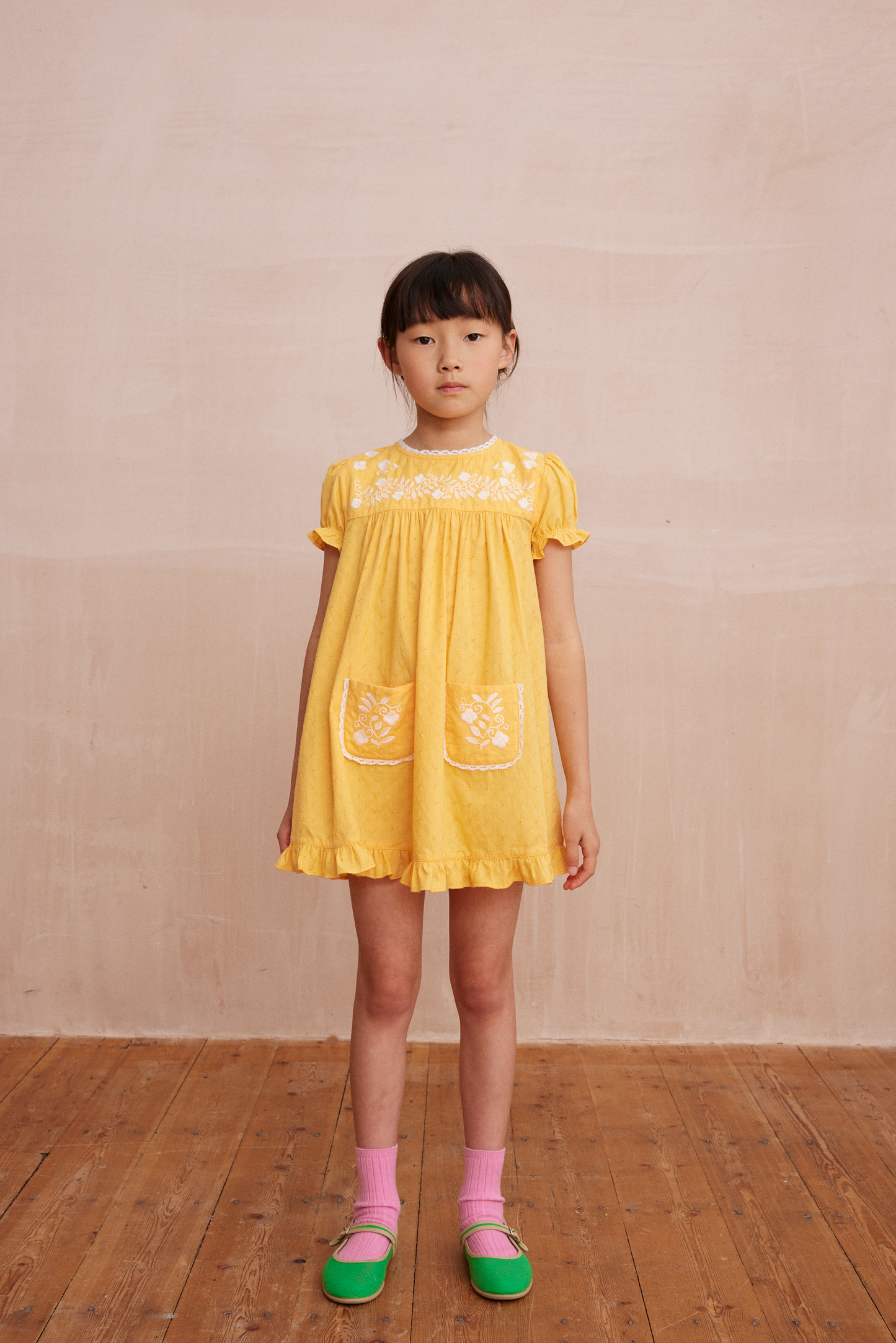 Louisa Dobby Apricot Dress