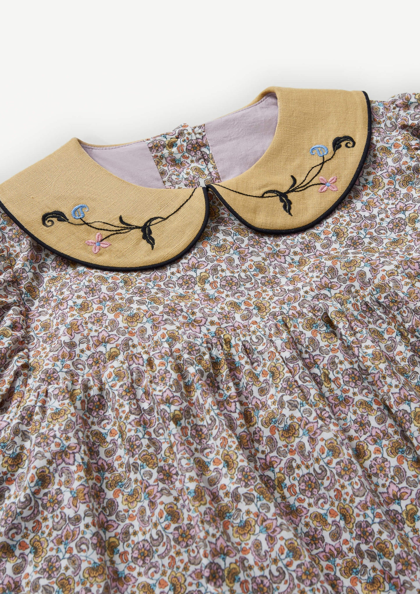 Embroidered Collar Dress