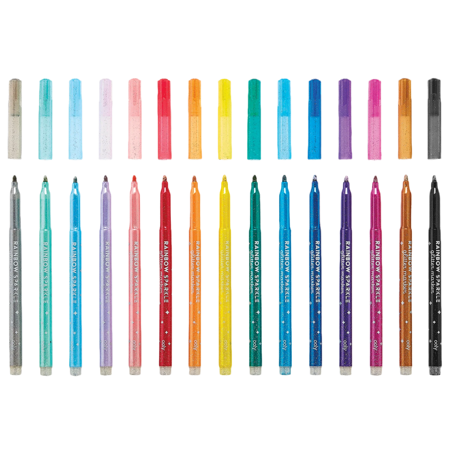 Rainbow Sparkle Glitter Markers - Set of 15