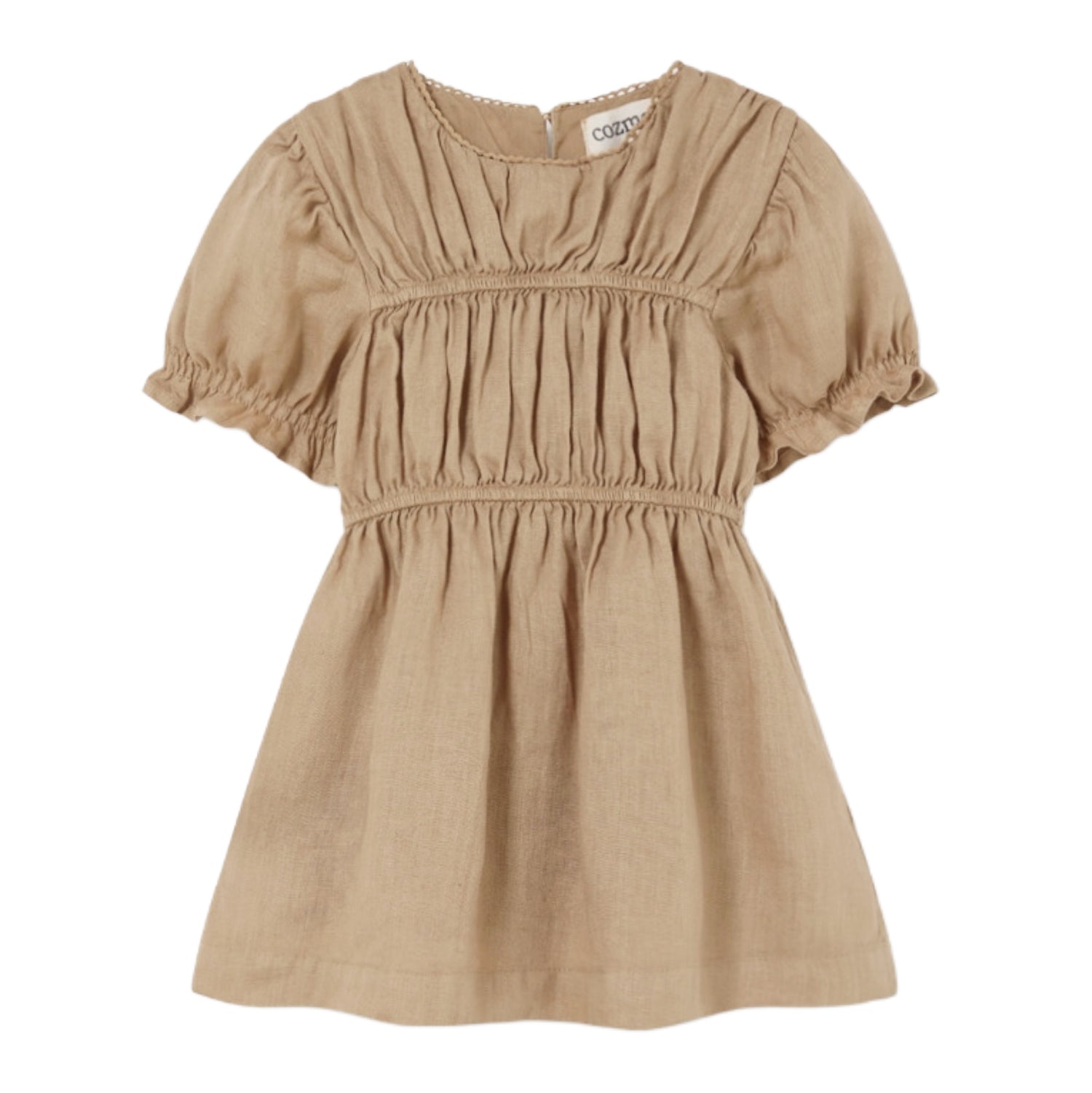 Nora Coffee Linen Dress