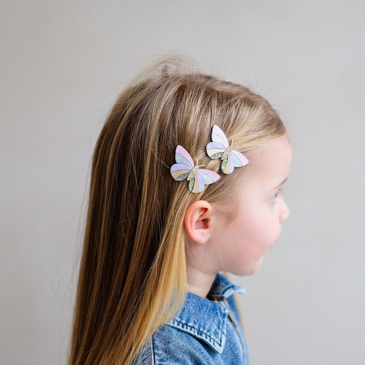 Striped Butterfly Clips