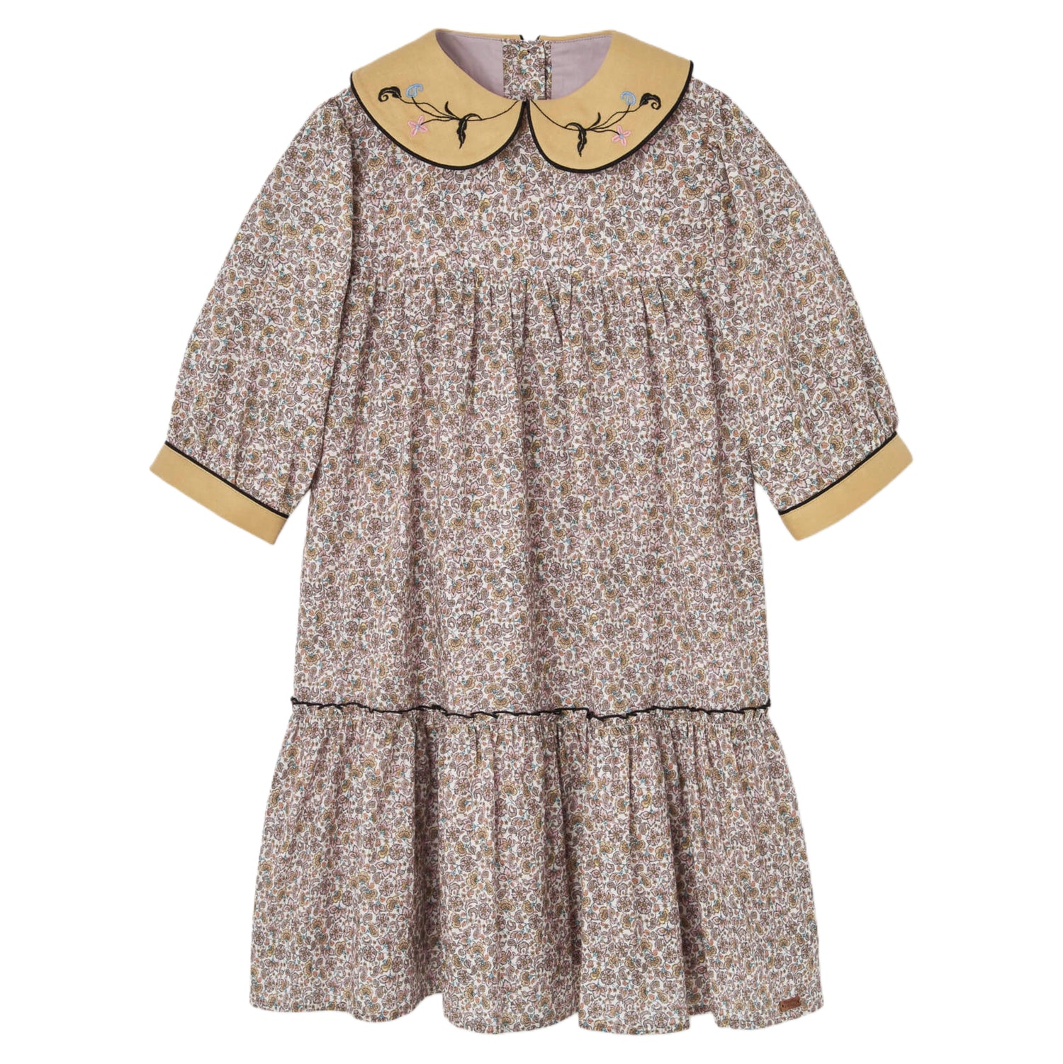 Embroidered  Collar Dress