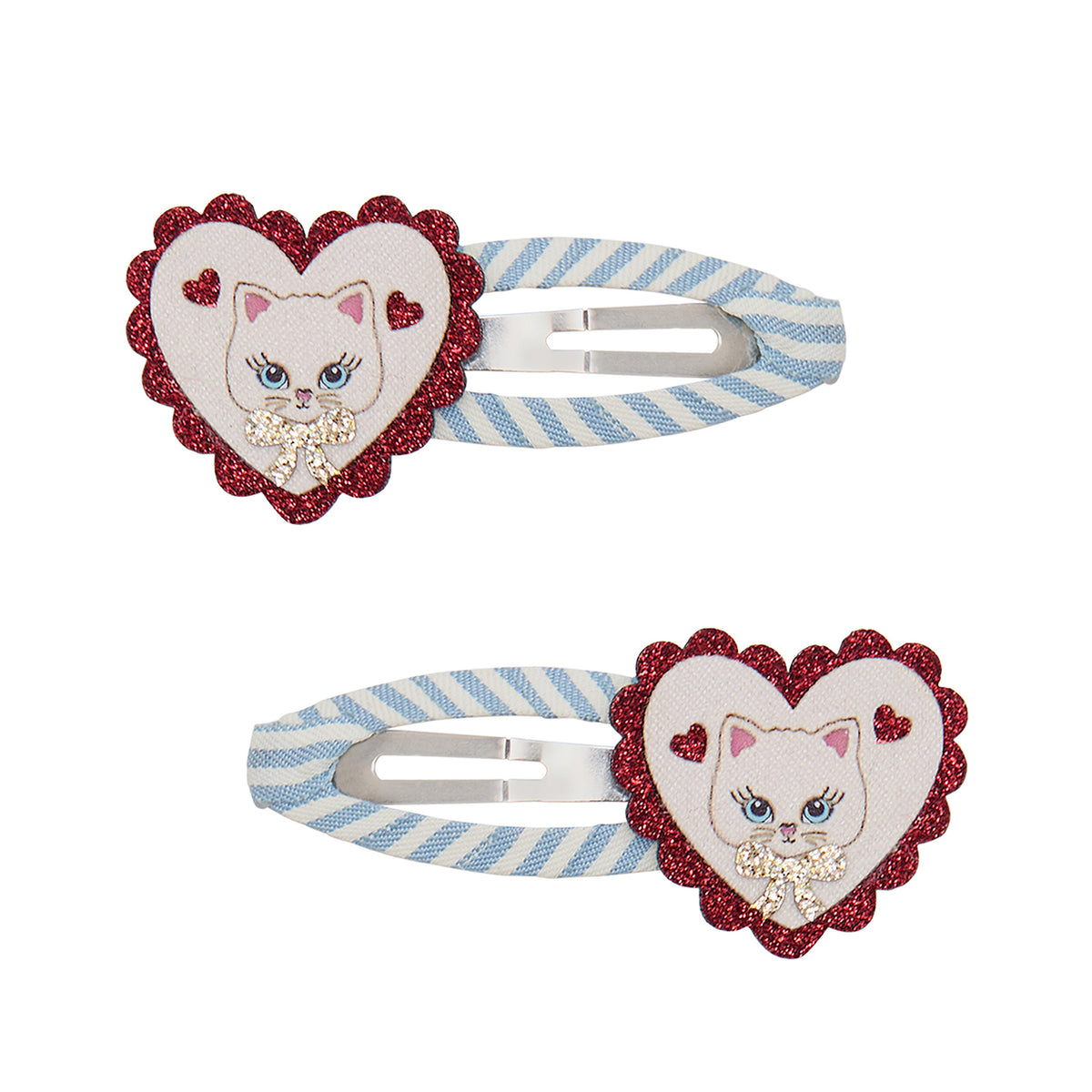 Scalloped Kitty Hair Clips