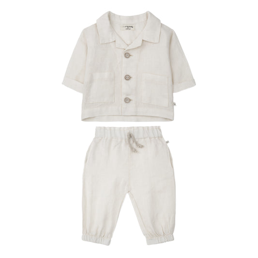 Eneko Off-White Linen Set