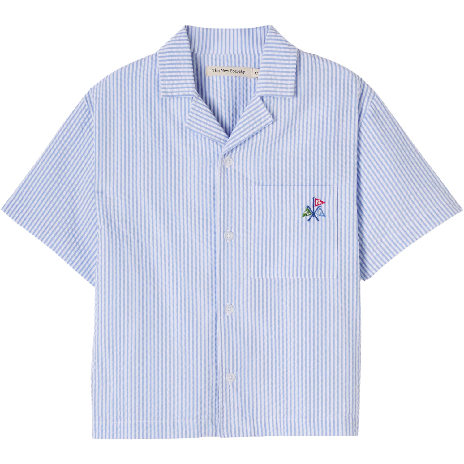 Almond Shirt Vista Blue Seersucker Stripes