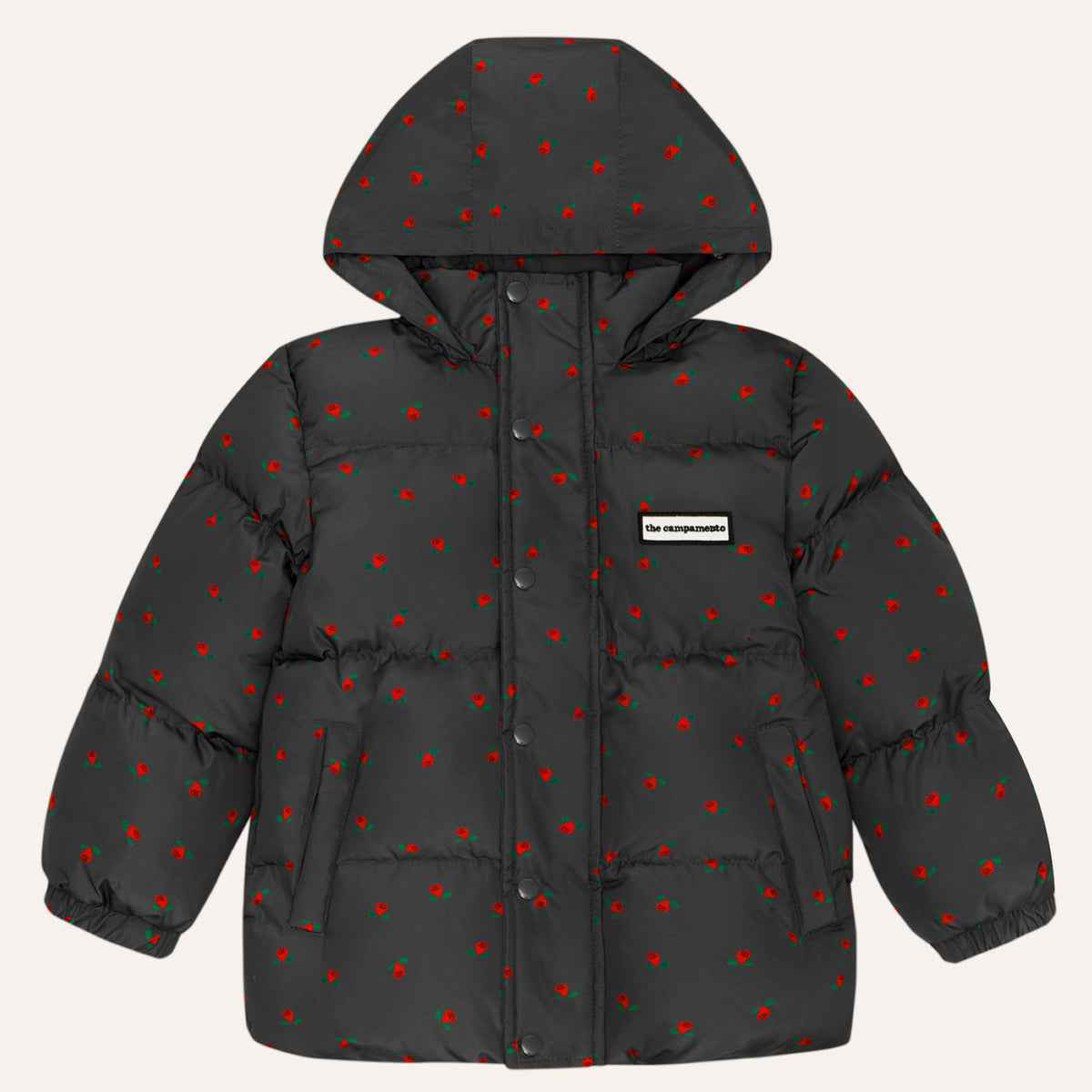 Flowers Grey Puffer Jacket
