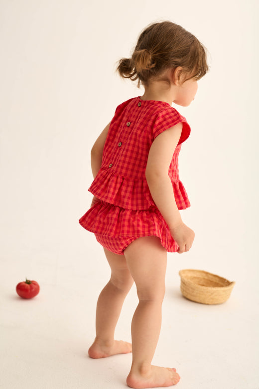 Tomato Gingham Baby Set