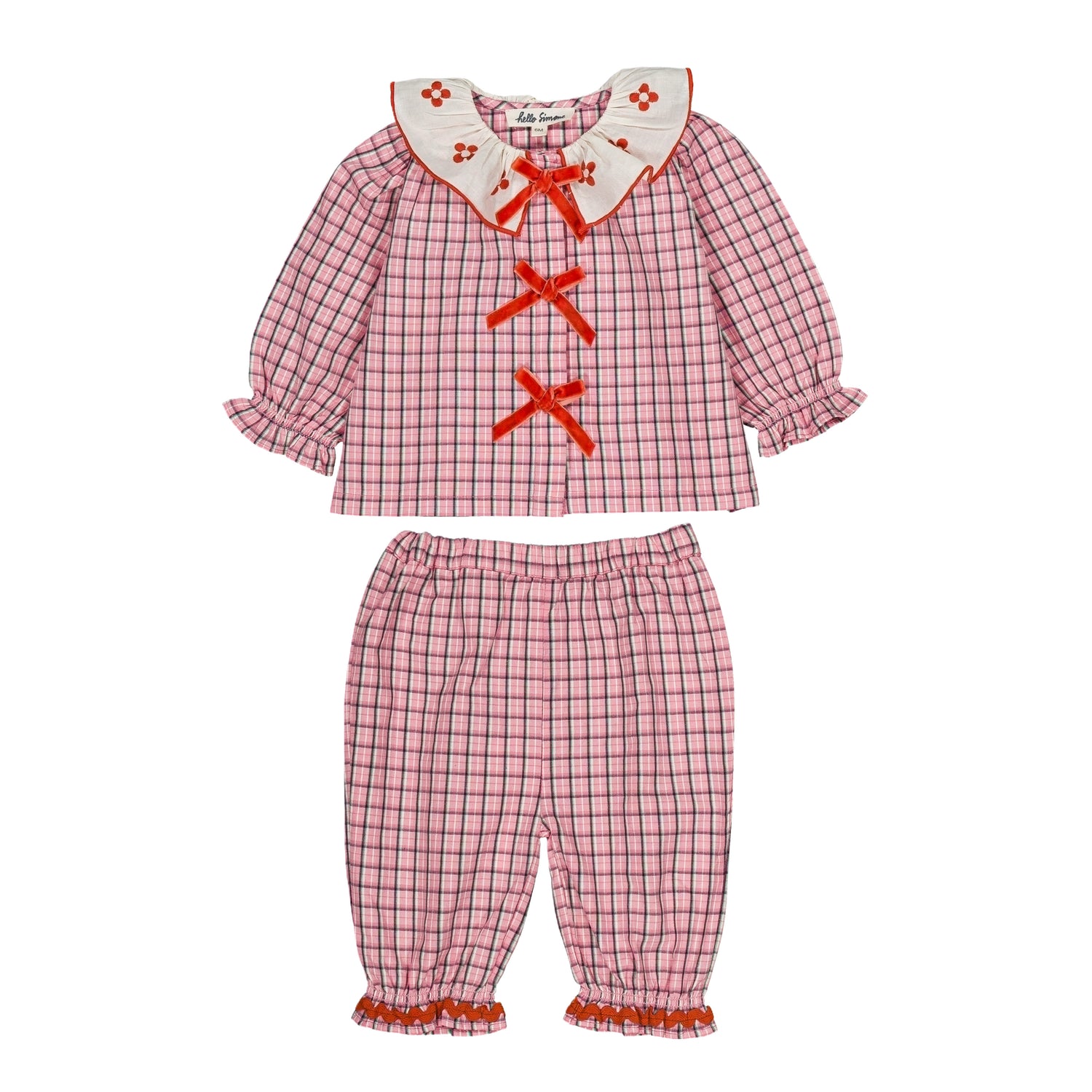 Pink Check Baby Set