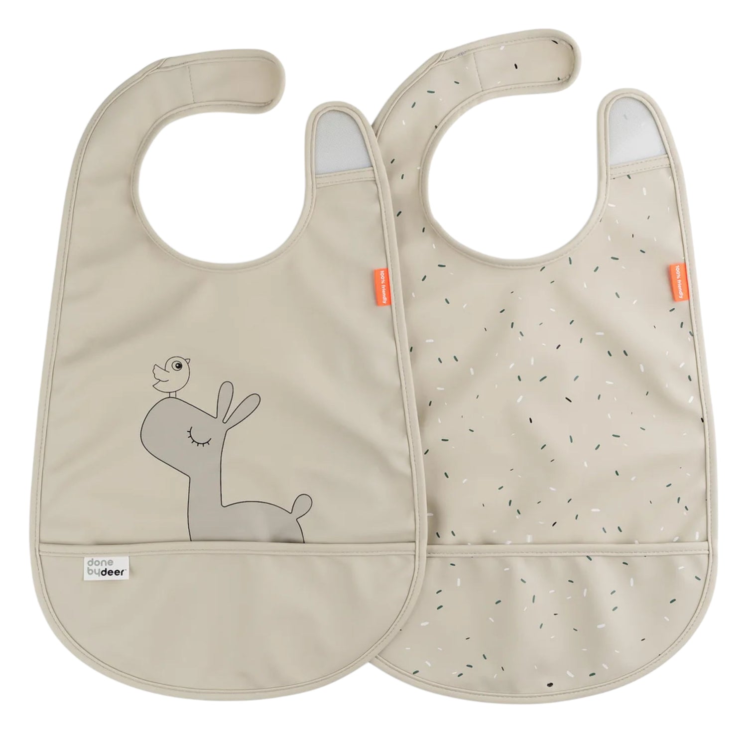 Bib With Velcro 2 Pack Lalee Sand
