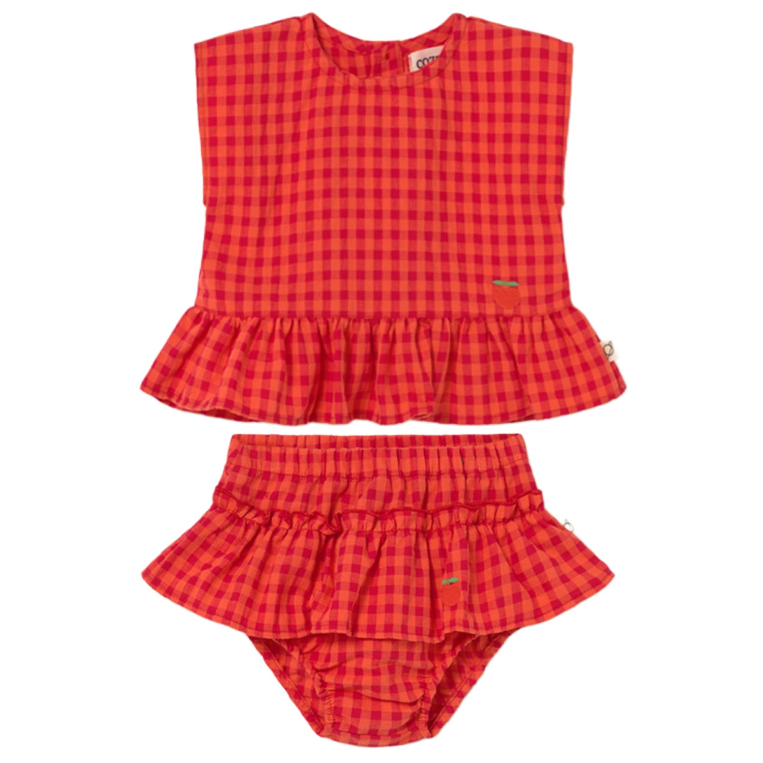 Tomato Gingham Baby Set