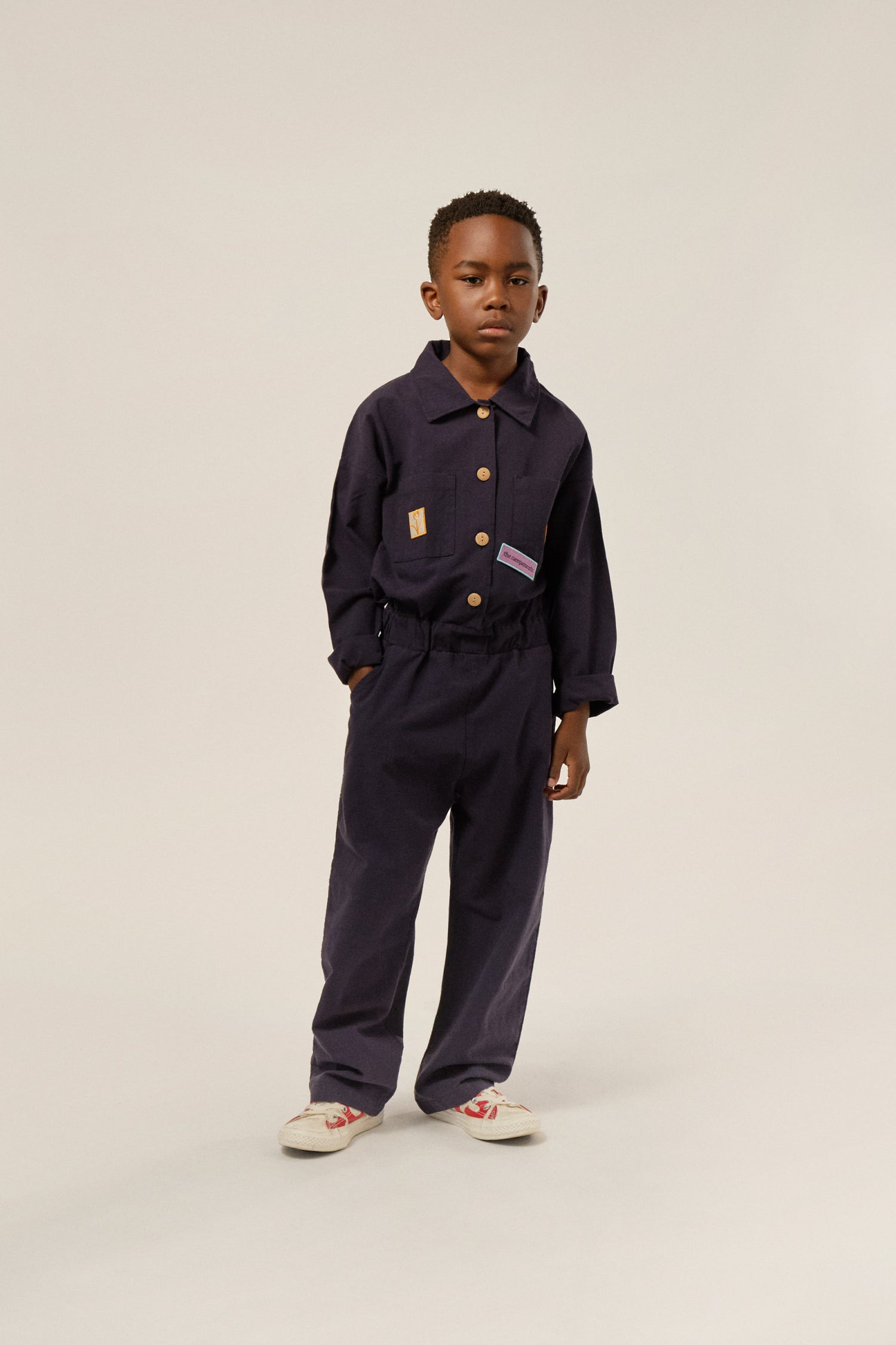 Blue Washed Long Sleeves Kids Overall