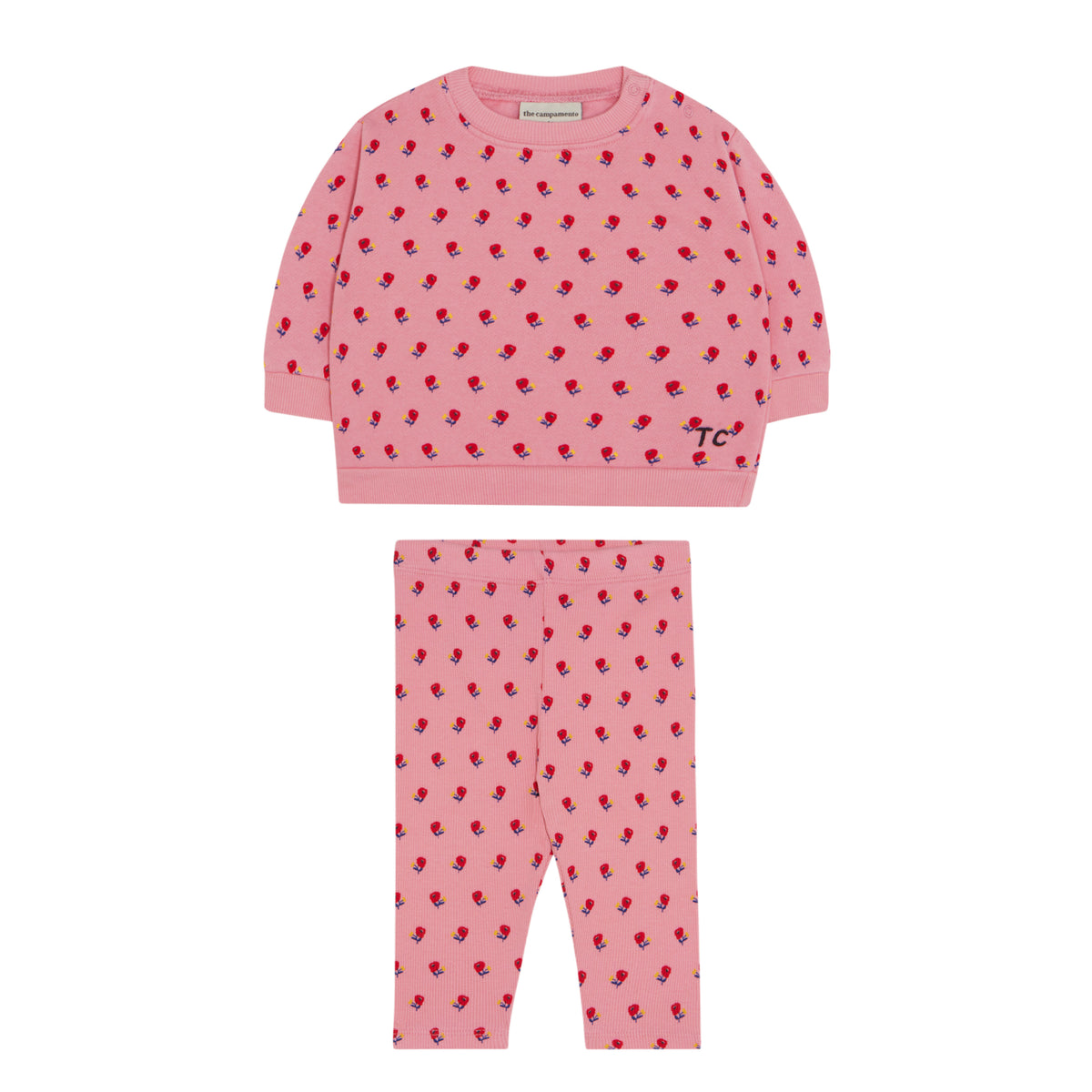 Flowers Pink Baby Tracksuit