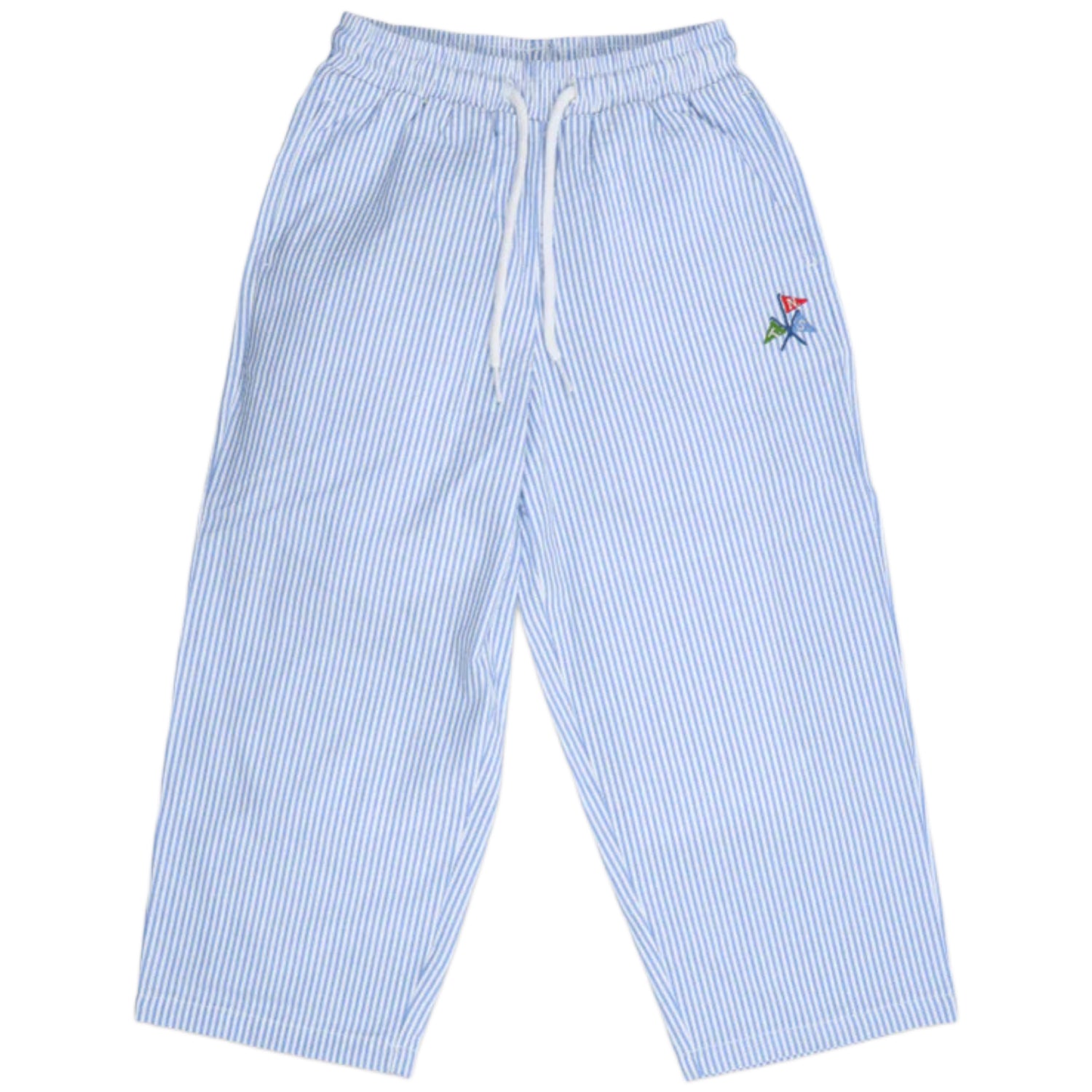 Almond Pant Vista Blue Seersucker Stripes