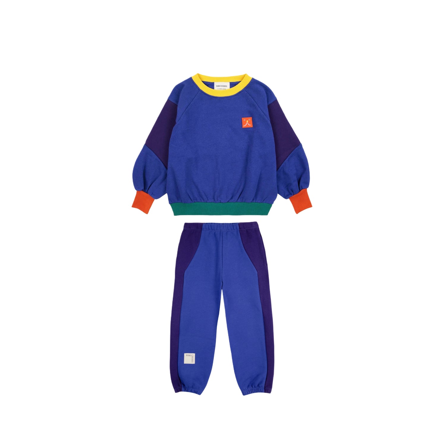 Funny Face Patch Ranglan Sleeve Sweatshirt