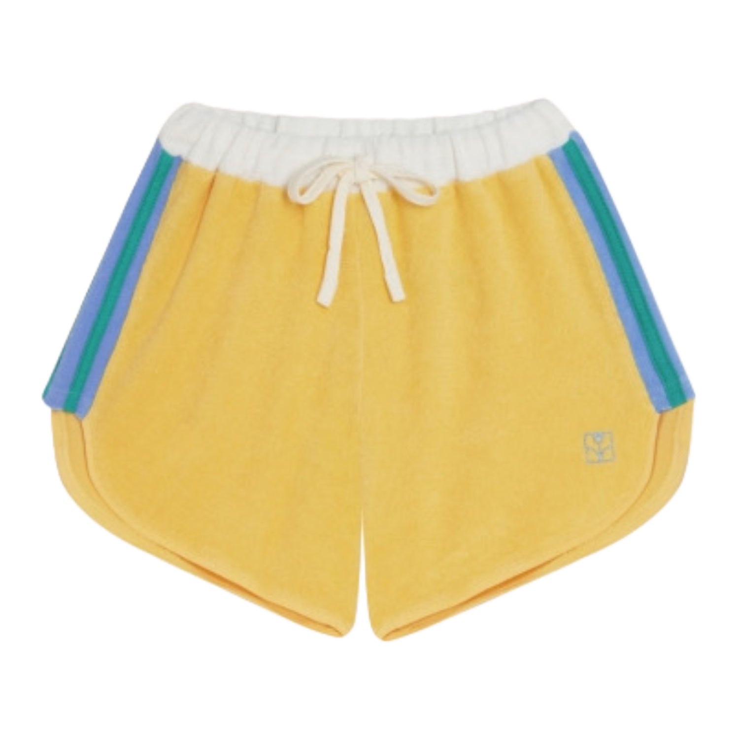 Yellow Color Block Kids Shorts