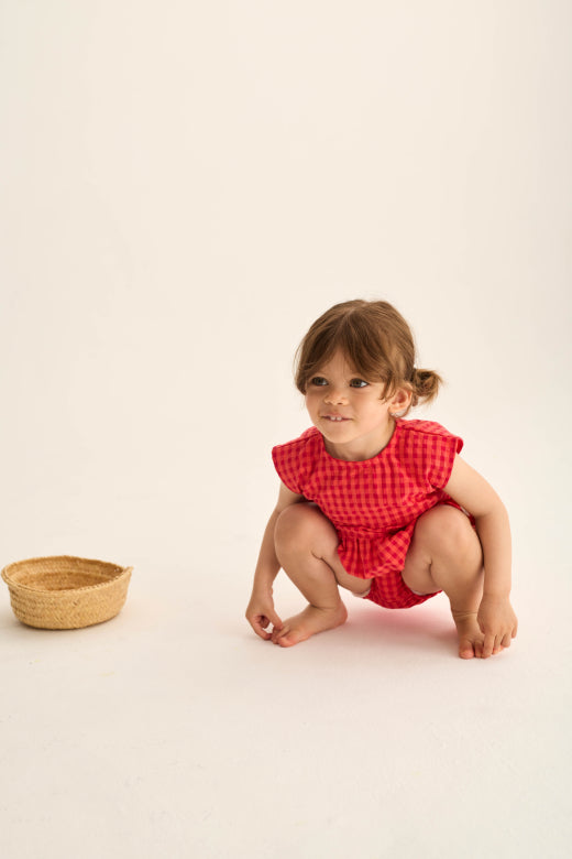 Tomato Gingham Baby Set