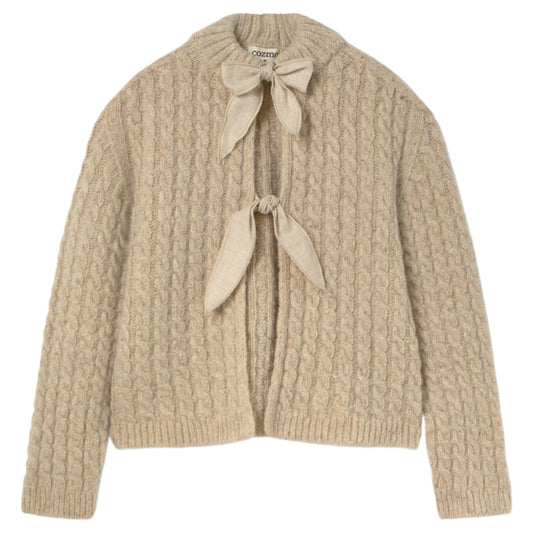 Tweed Tricot Bows Cardigan