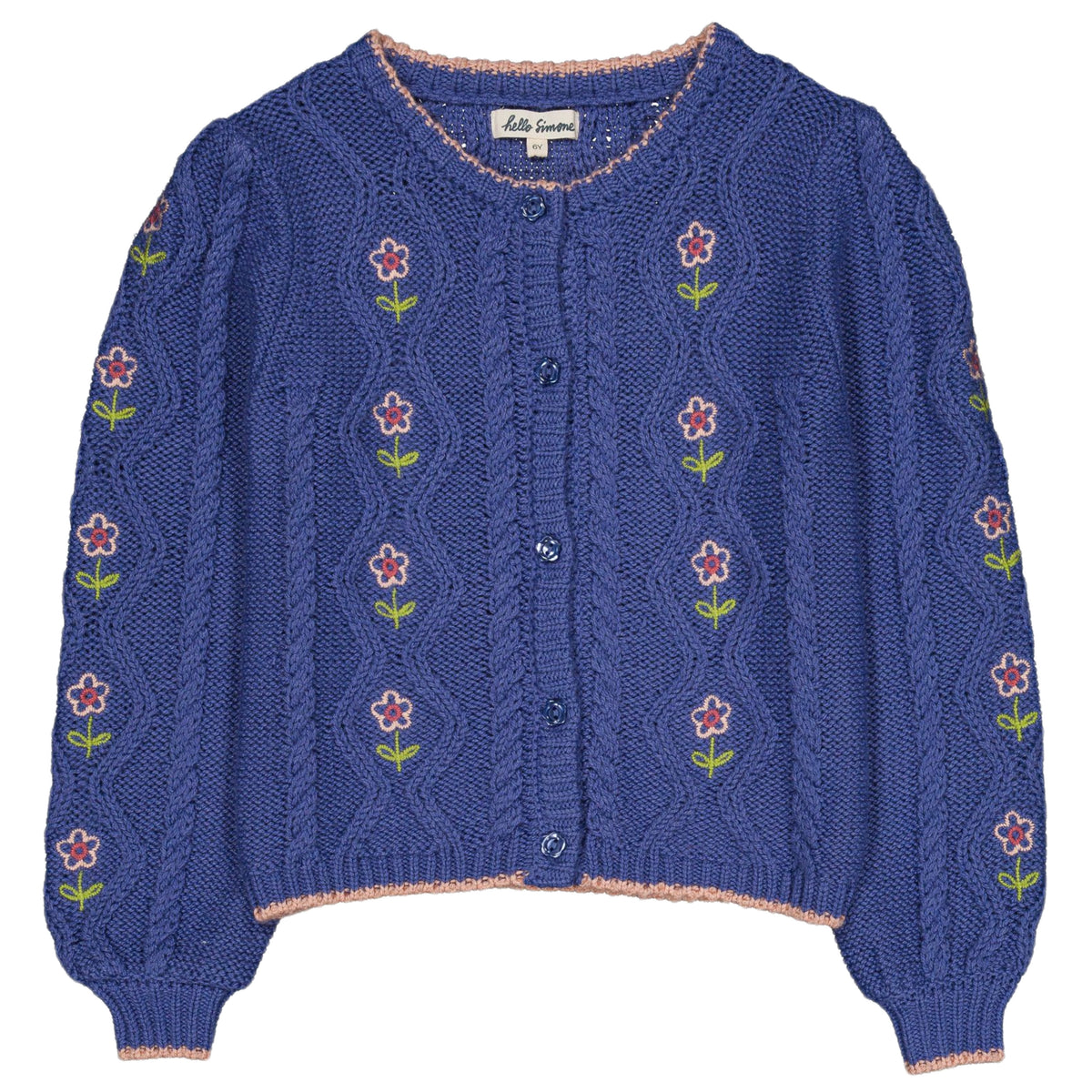 Lison cable knit cardigan Storm Blue