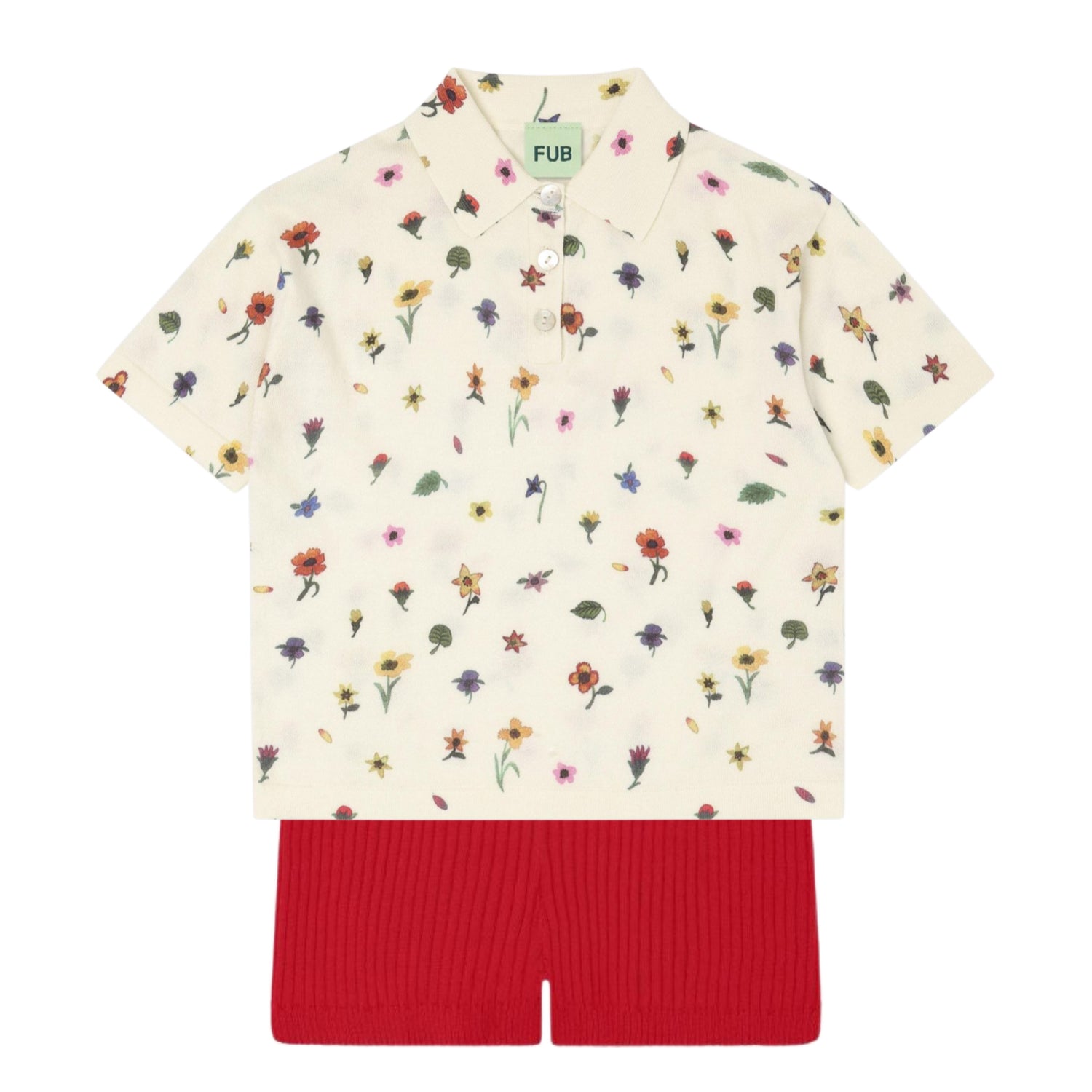 Flowers Printed Polo Set