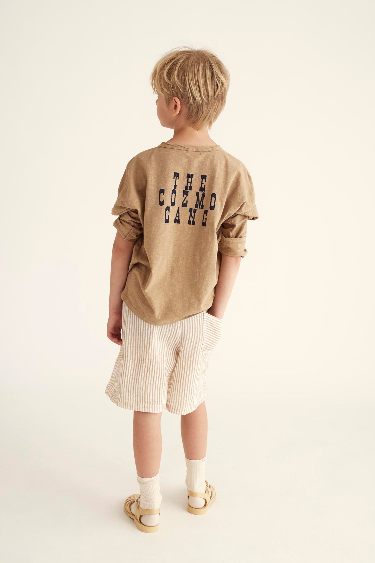 Horse Shoes Organic Plaid Gauze T-Shirt