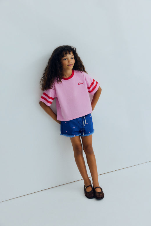 Lys Short Hearts Light Denim