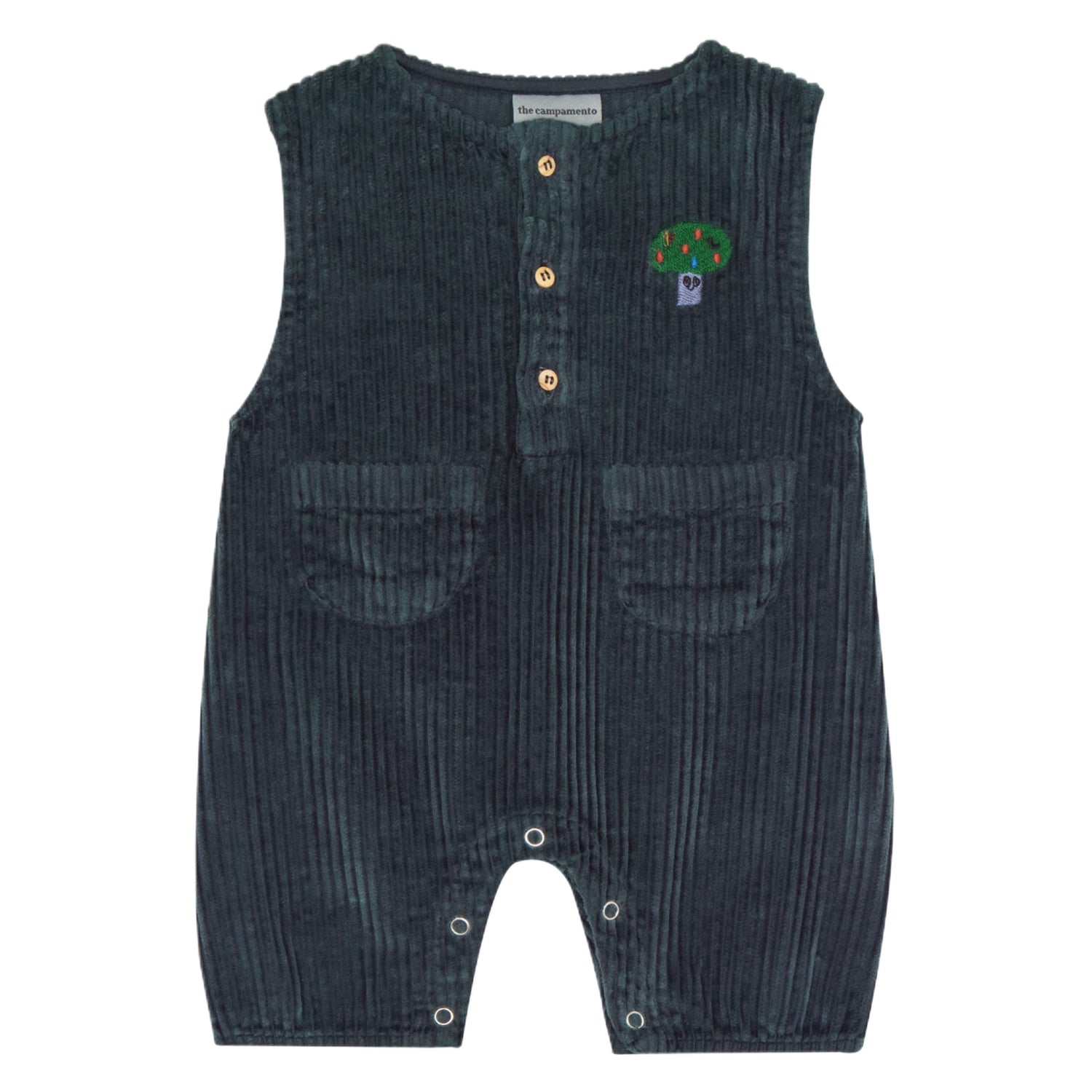 Grey Corduroy Baby Romper
