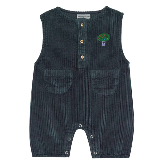 Grey Corduroy Baby Romper