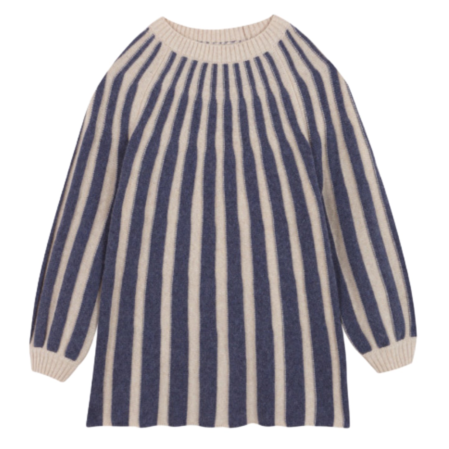 Navy stripes knit dress