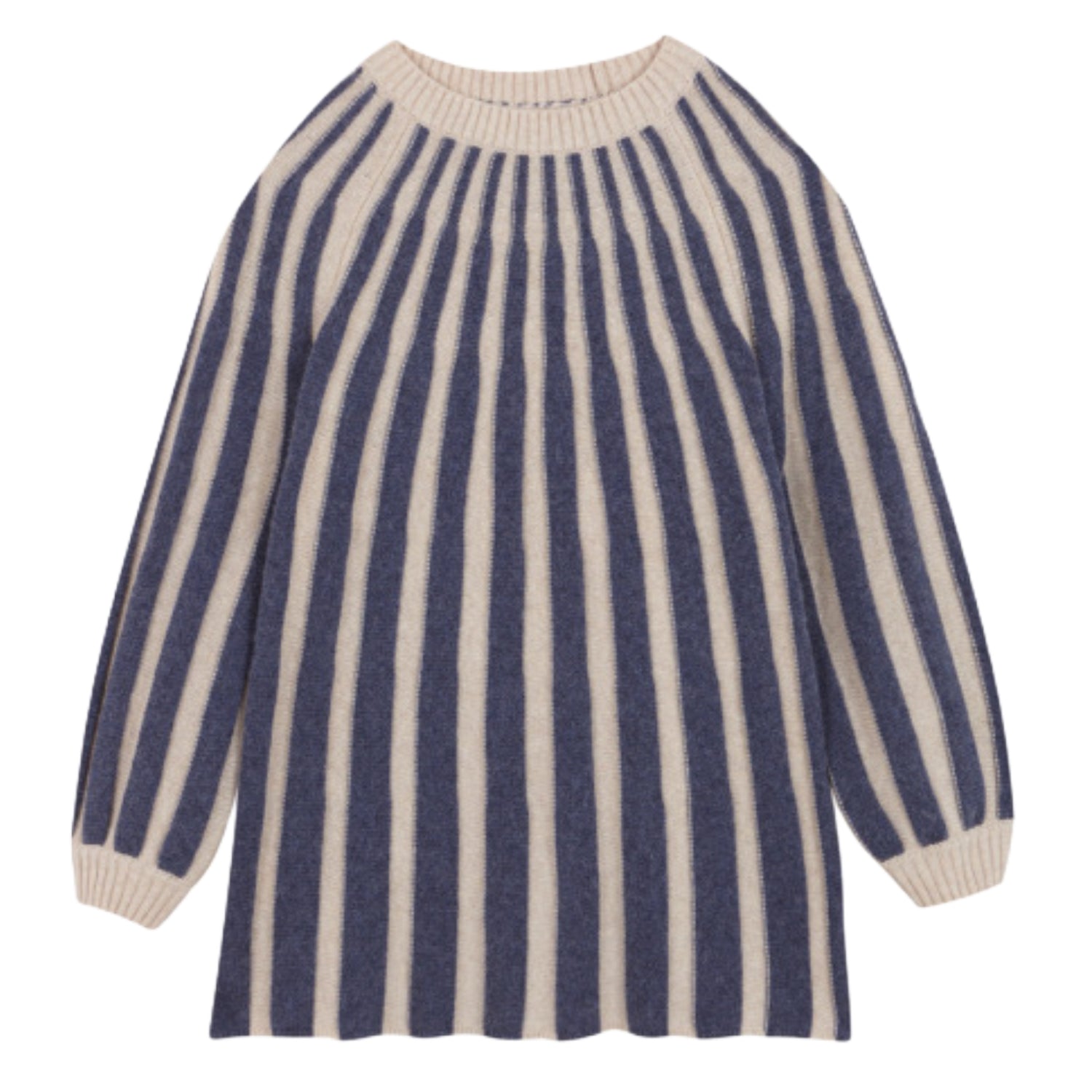 Navy stripes knit dress