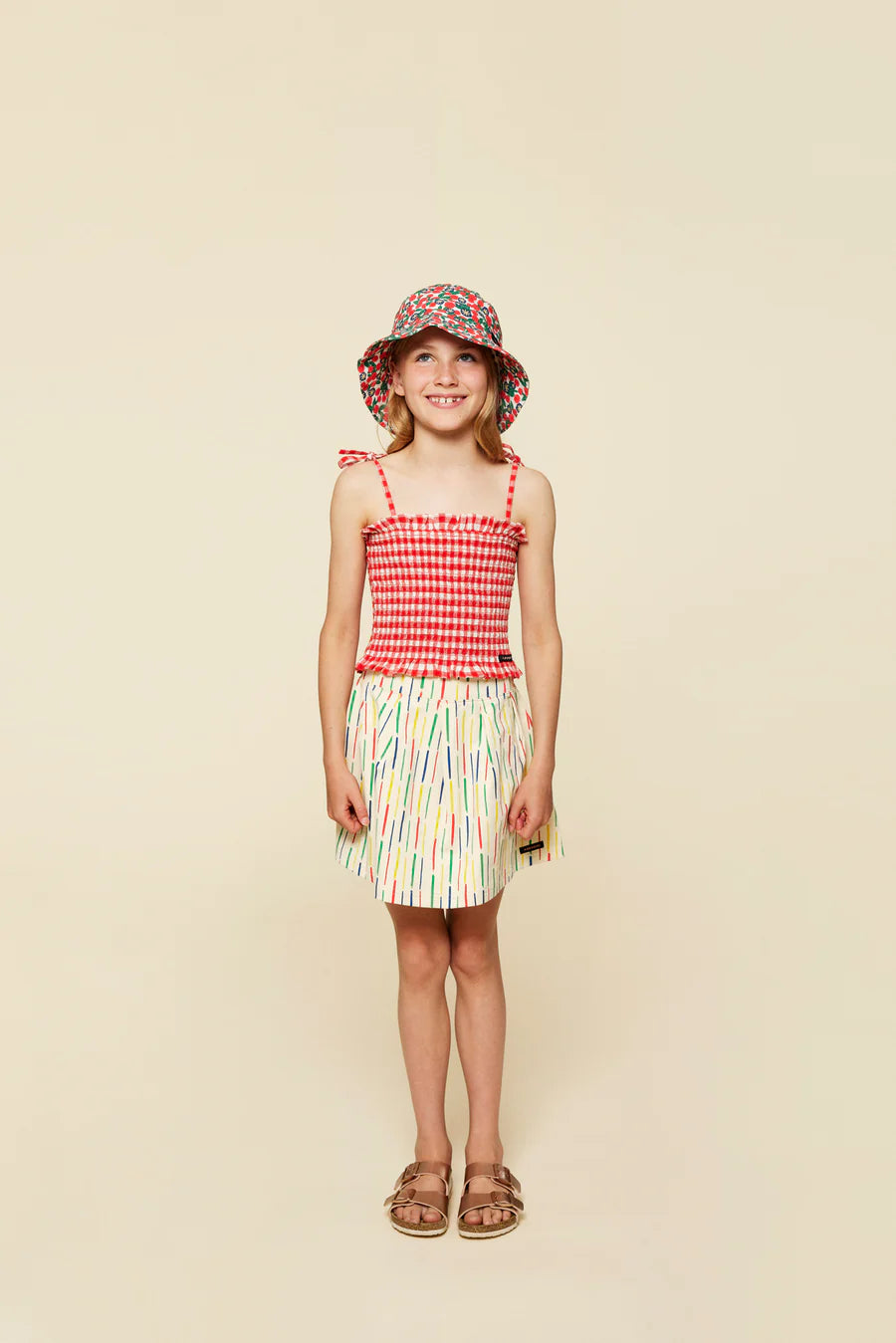 Polly Top - Poppy Check