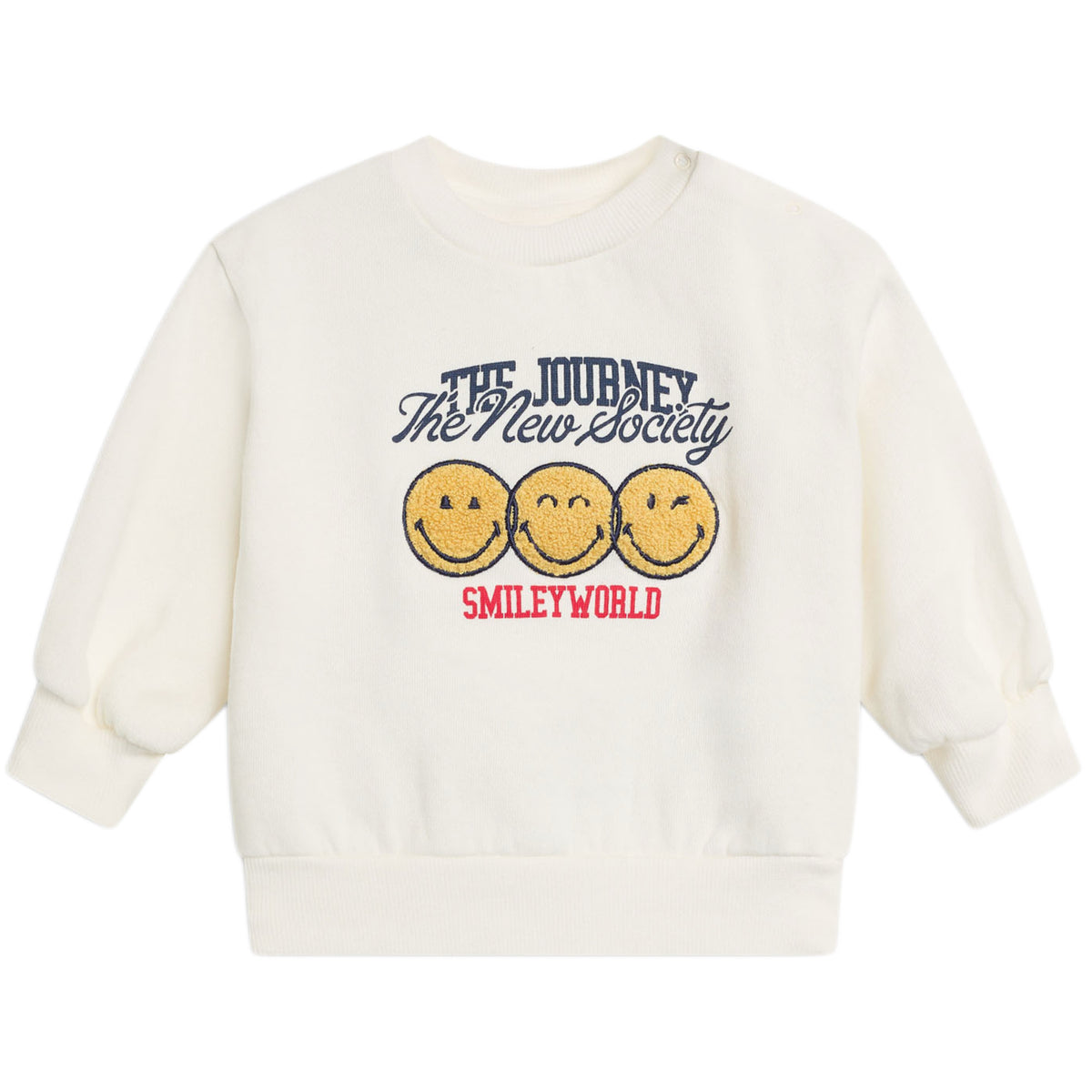 Smiley Baby Sweatshirt Whisper White