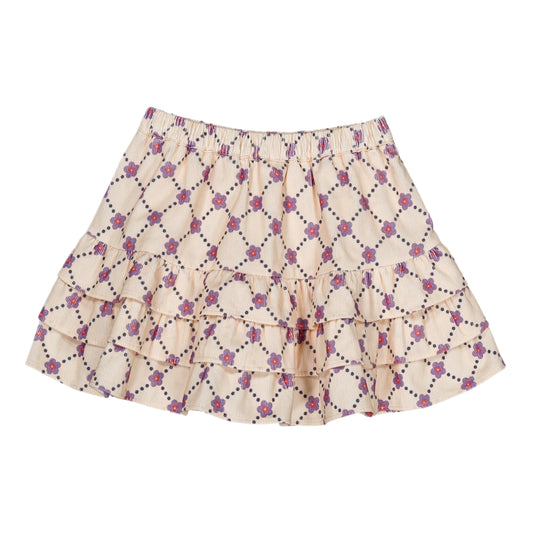 Lea Skirt Floral Check Corduroy