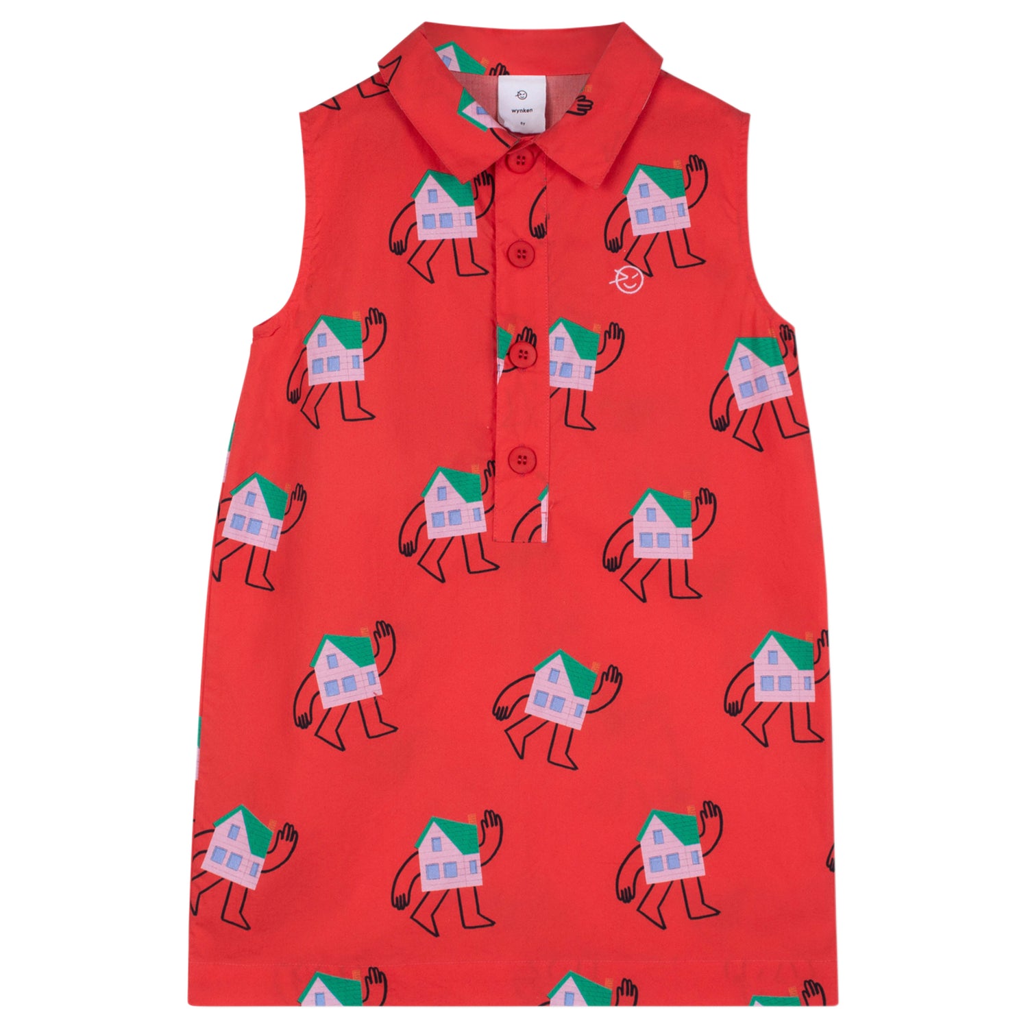 Pillar Red Houses Dress