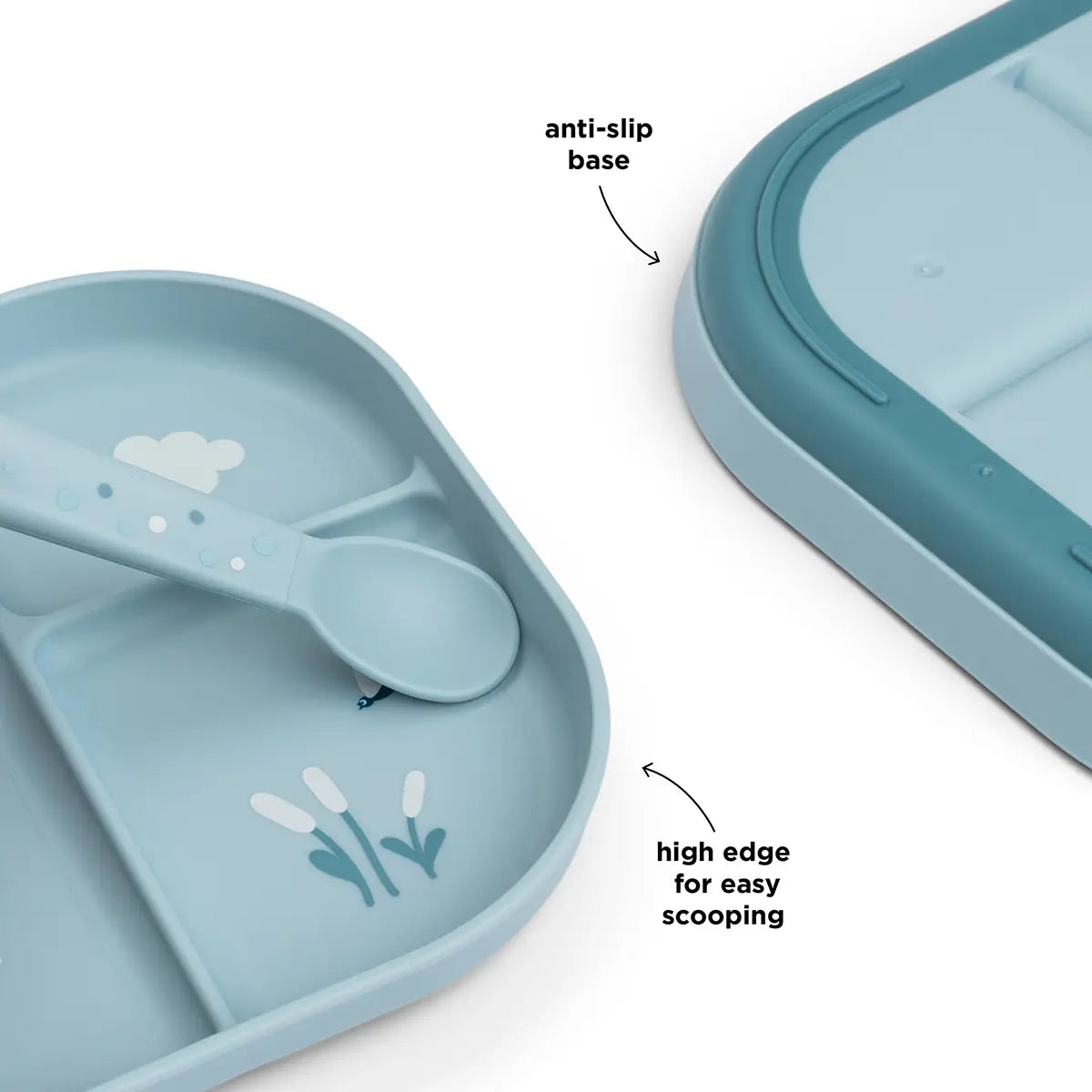 Foodie Compartment Plate Elphee Blue
