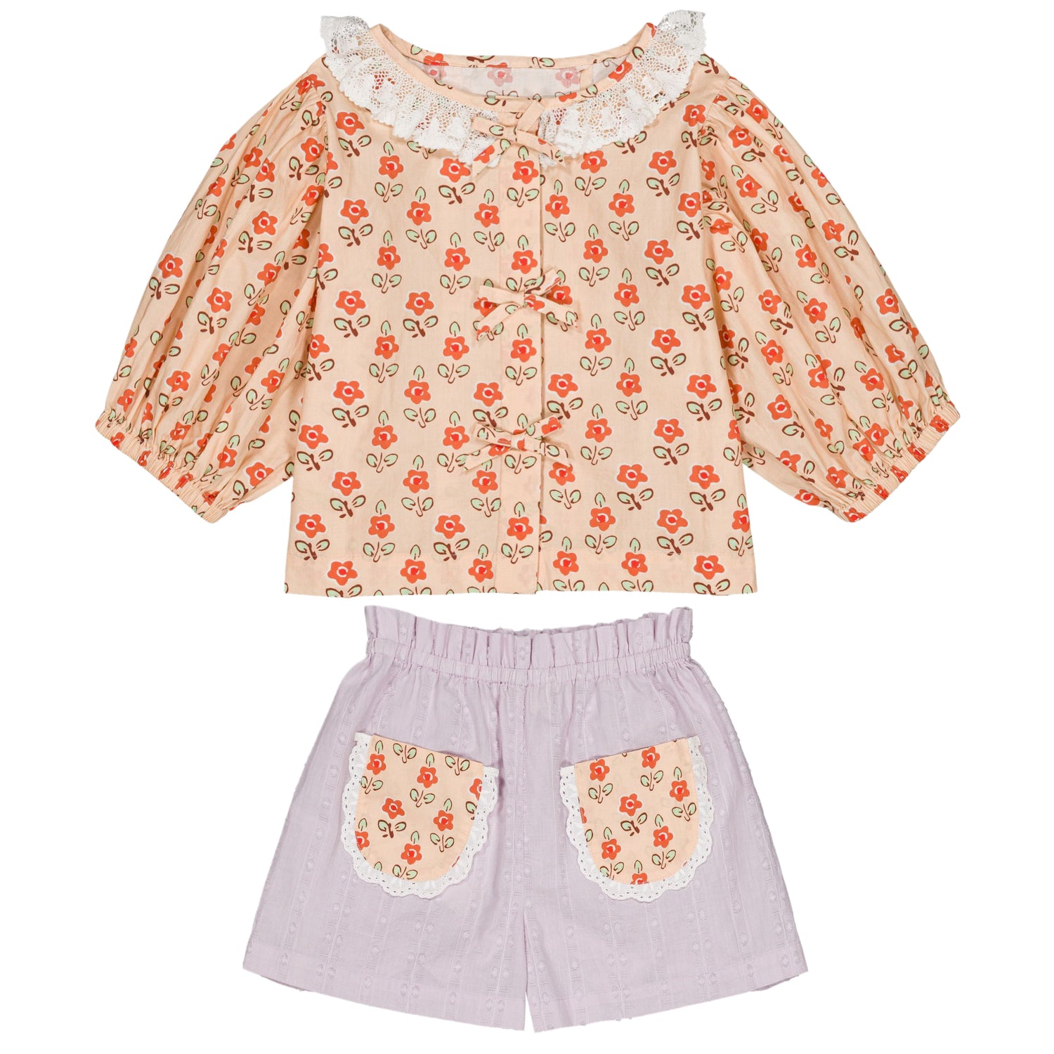 Pia Apricot Lavender Set
