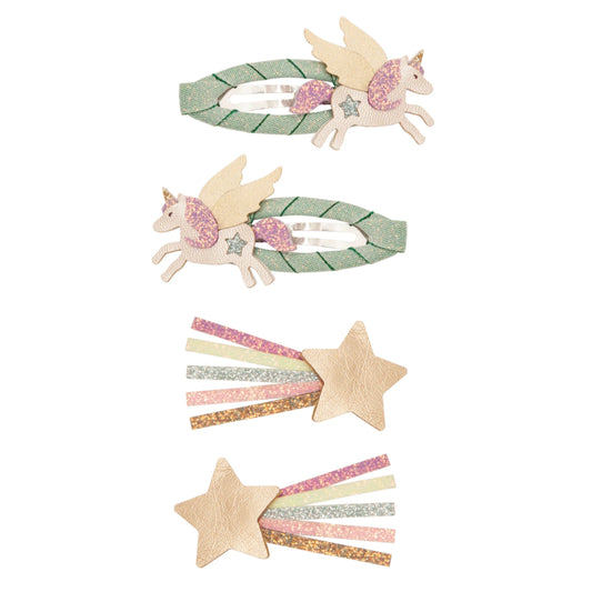 Flying unicorn clip set