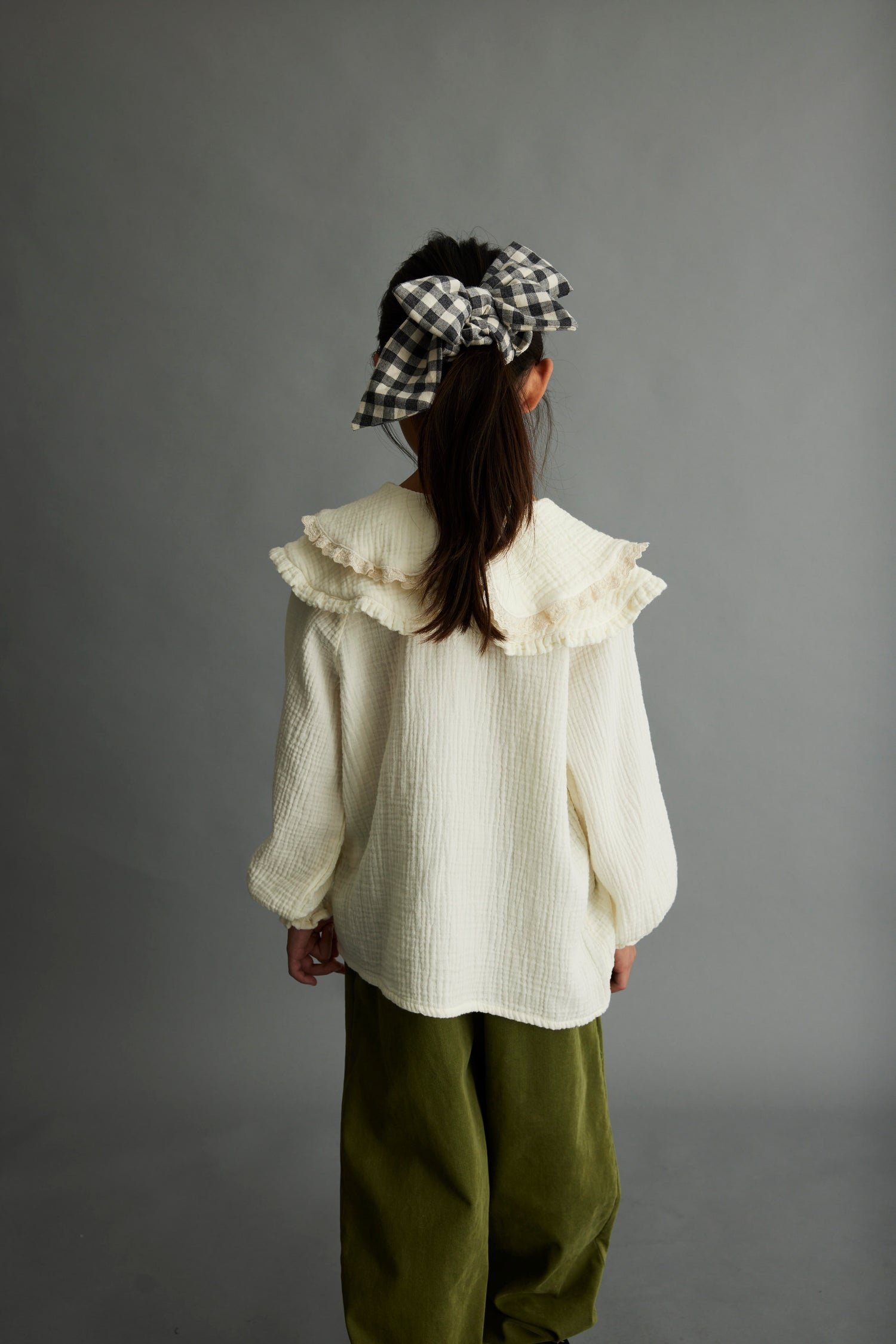 Evak Textured Double Collar Blouse