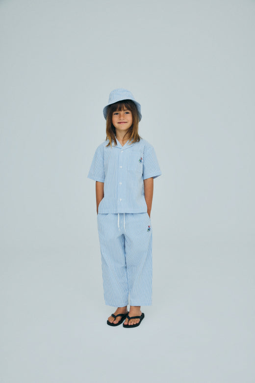 Almond Shirt Vista Blue Seersucker Stripes
