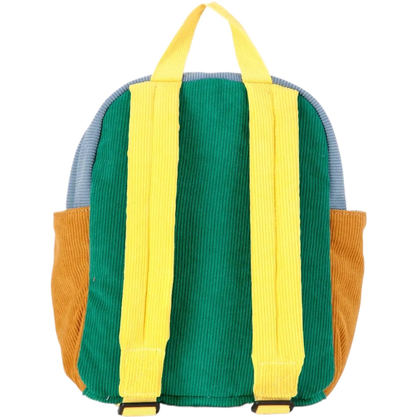 Color Block Padded Corduroy Schoolbag