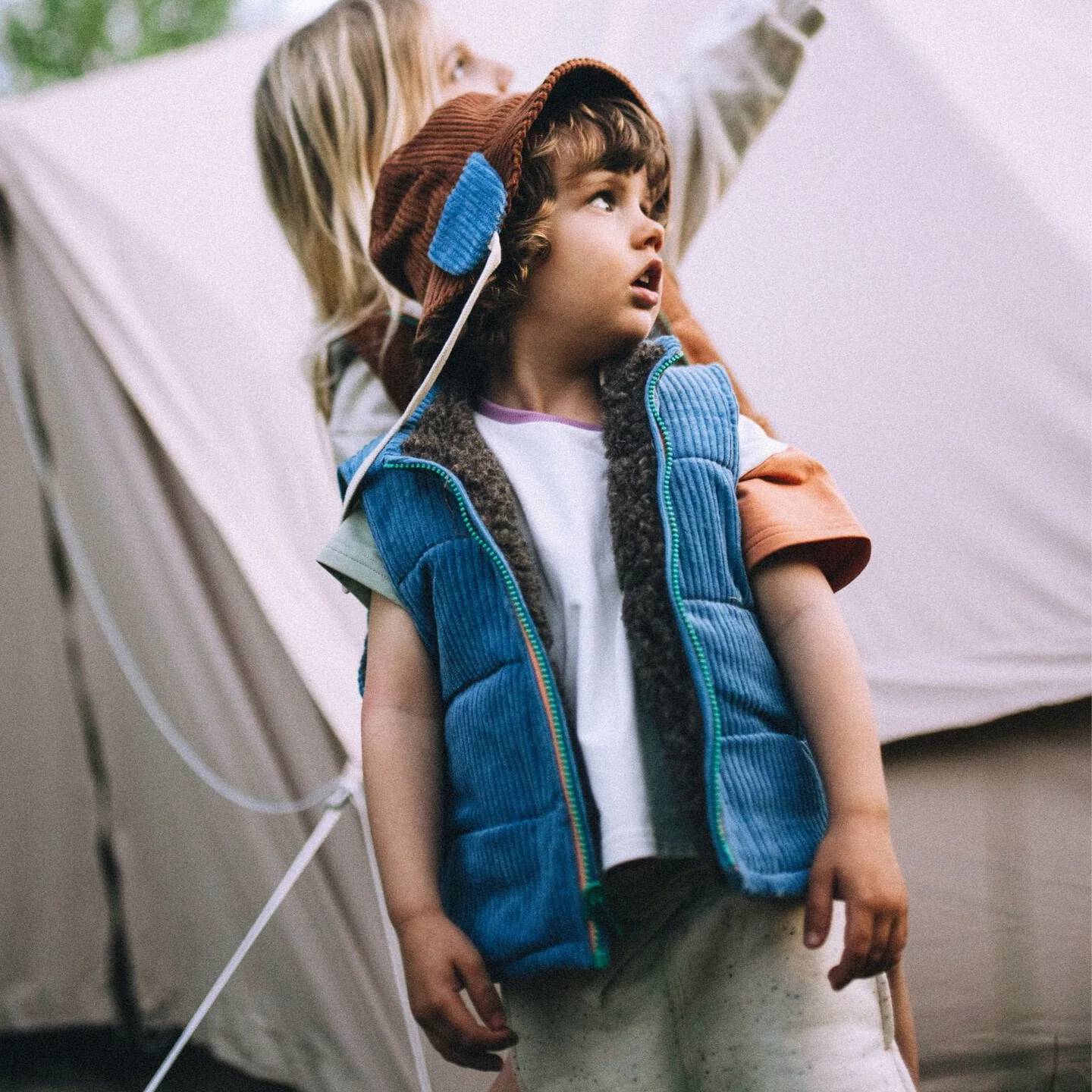 Merino Reversible Vest - Bluebird