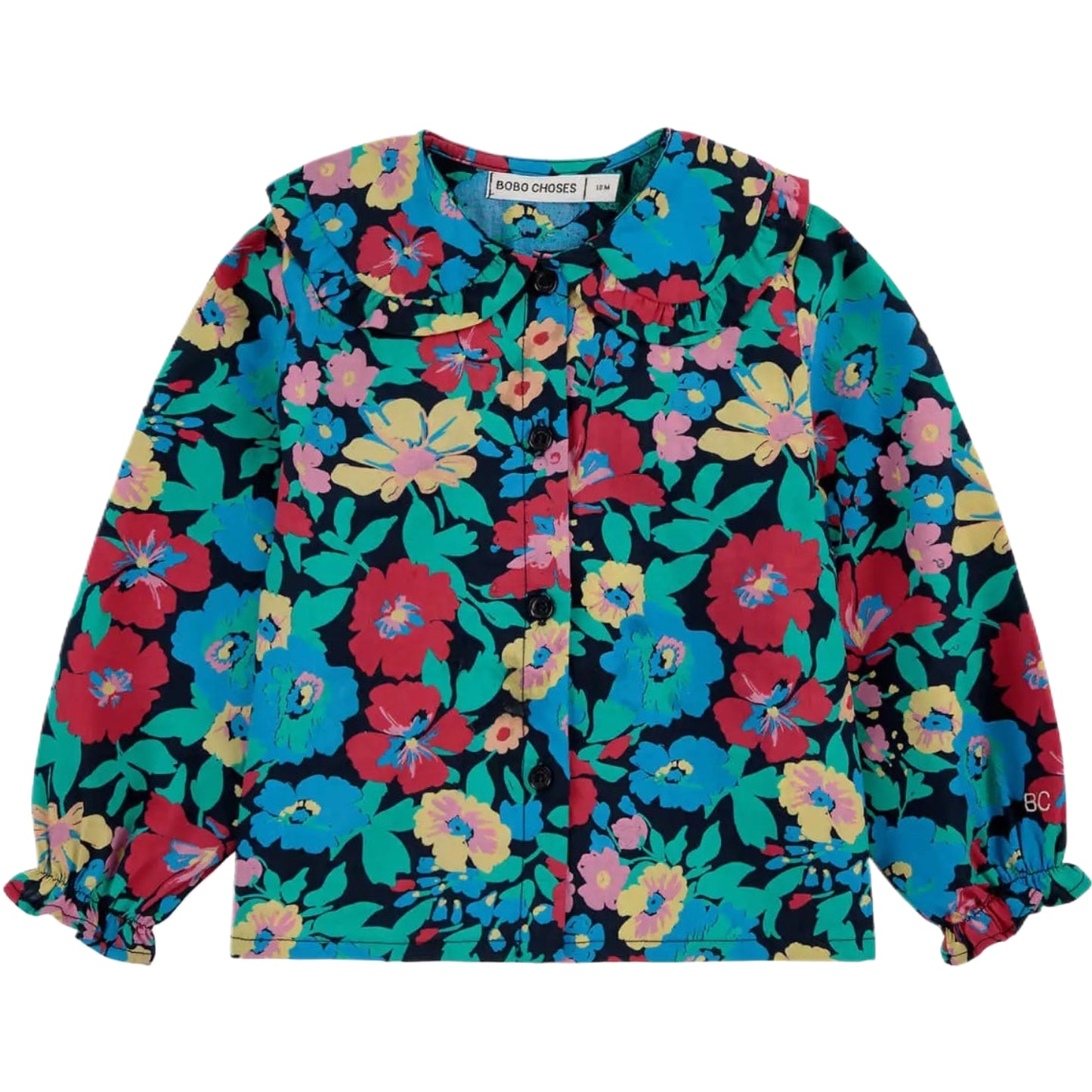 Flowers all over woven blouse