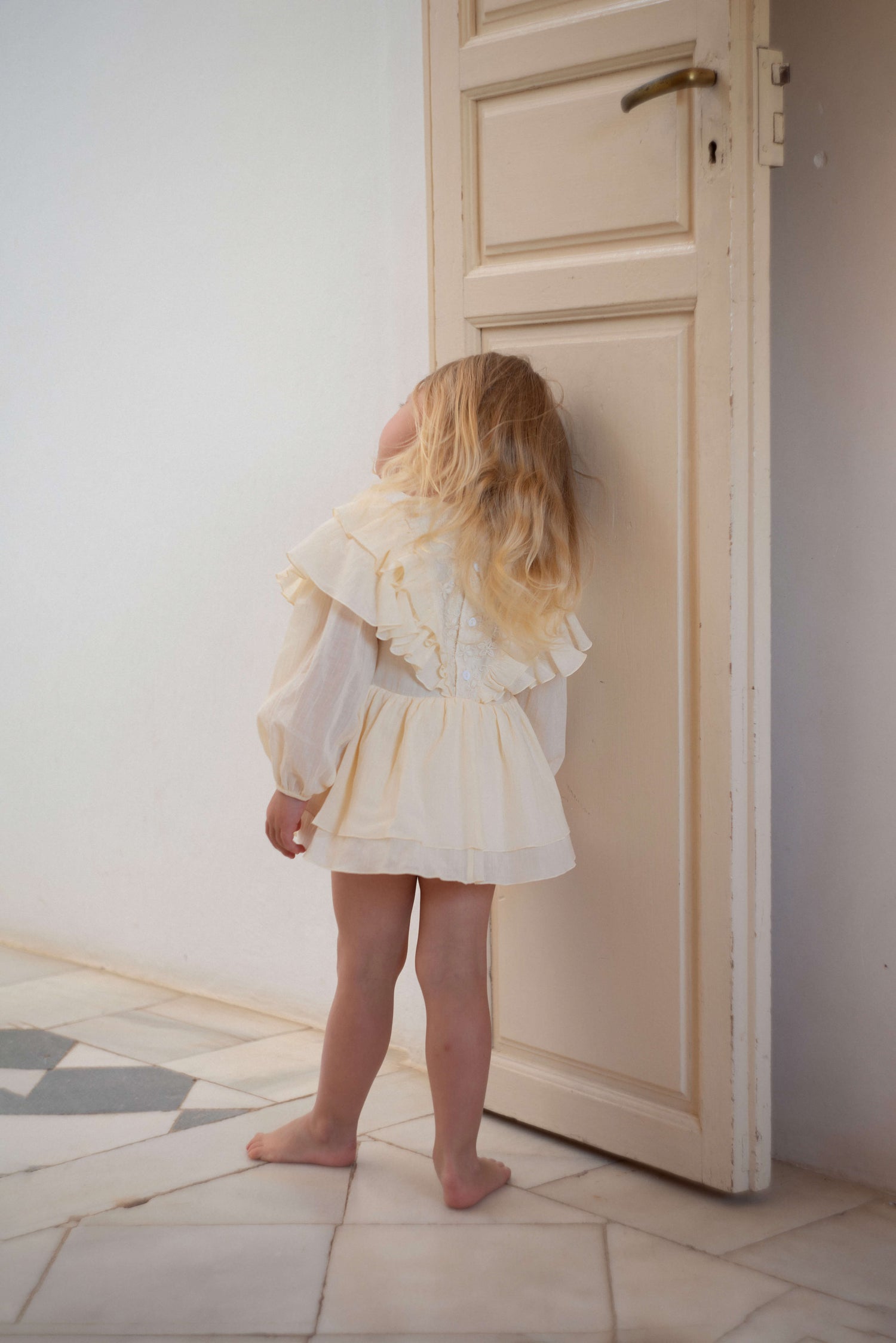 Triangular Yoke And Frills Romper